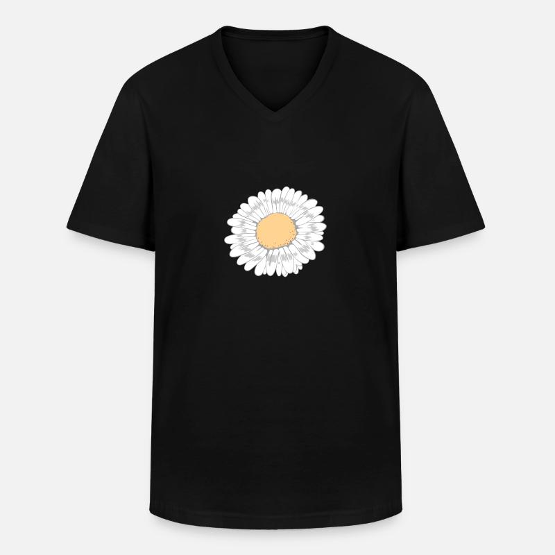 Blüte weiss - Männer-T-Shirt mit V-Ausschnitt - Schwarz
