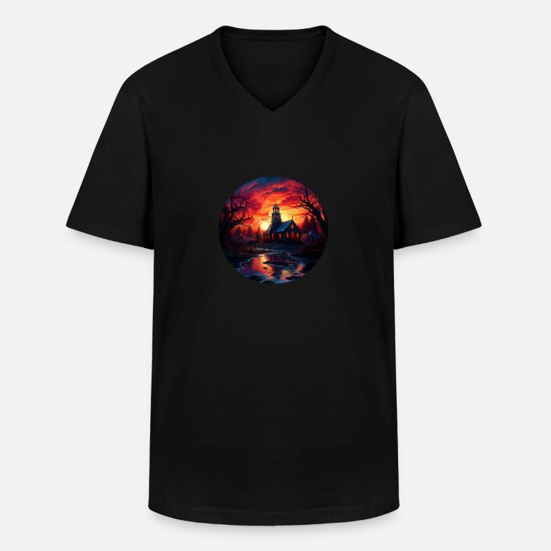 phantastic sundowner - Männer-T-Shirt mit V-Ausschnitt - Schwarz