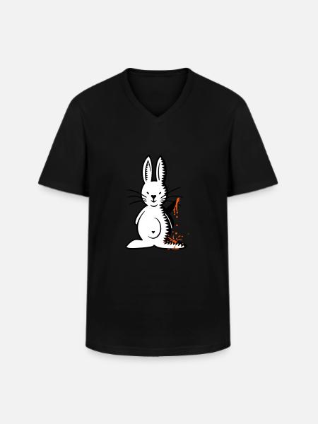 Killer Bunny / Ripper bunny (3c) - Men's V-Neck T-Shirt - black