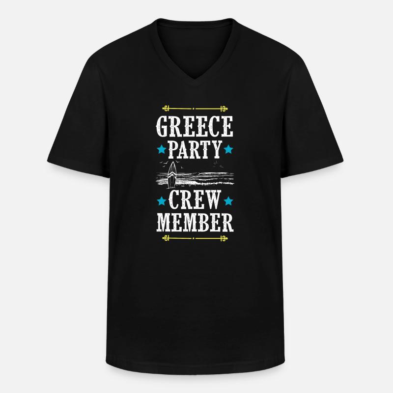 Greece Party Crew - Männer-T-Shirt mit V-Ausschnitt - Schwarz