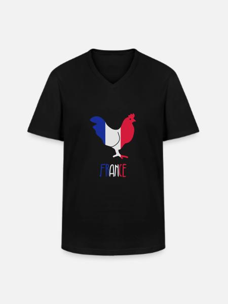 France Français Française French Frankreich - Men's V-Neck T-Shirt - black