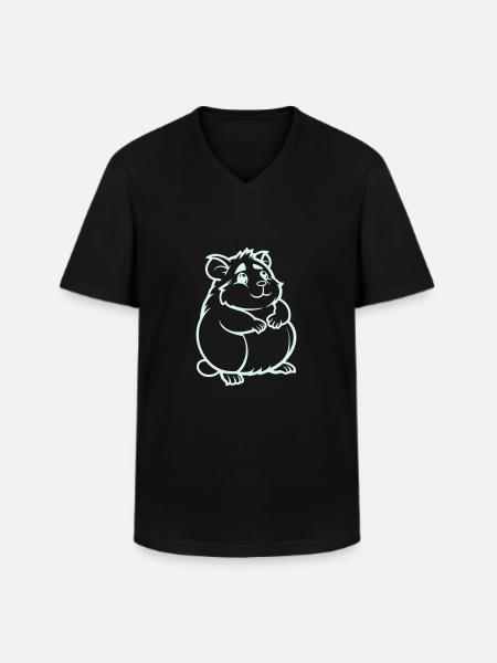 hamster comic tier - Männer-T-Shirt mit V-Ausschnitt - Schwarz