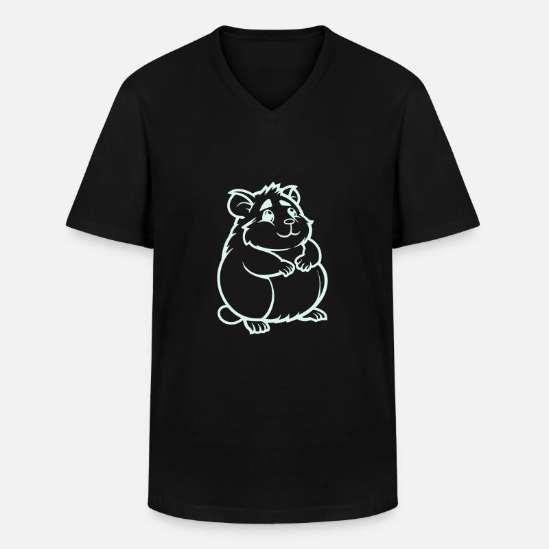 hamster comic tier - Männer-T-Shirt mit V-Ausschnitt - Schwarz