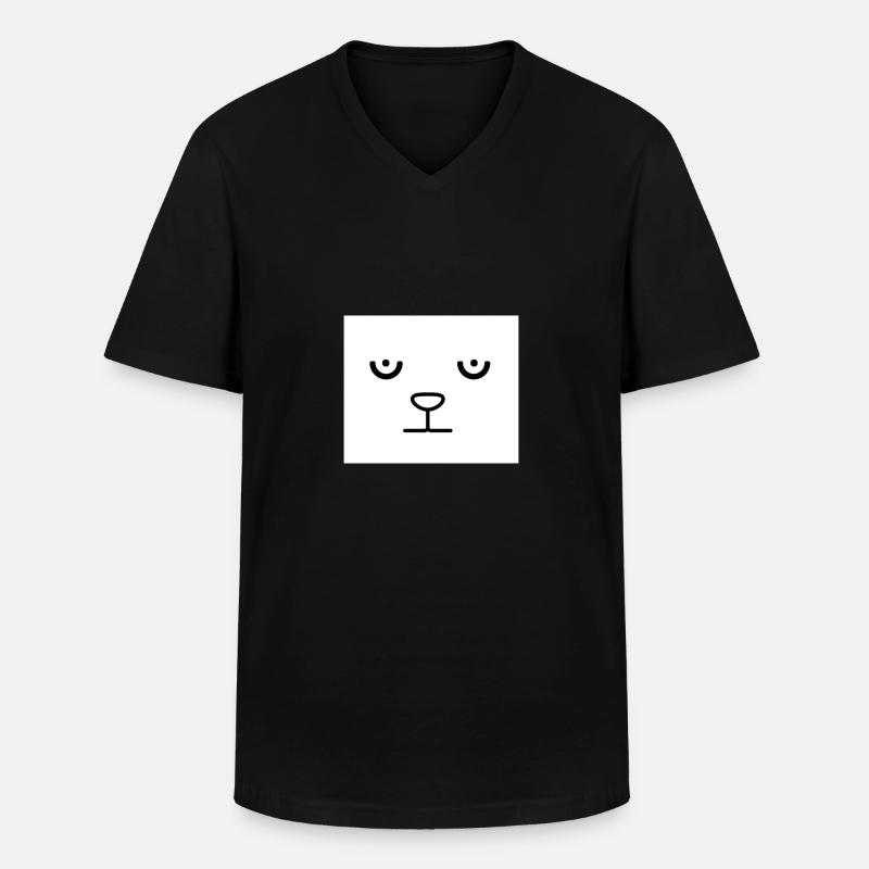 Baloo ansikte - T-shirt med V-ringning herr - svart