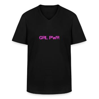 Girlpower pink - Männer-T-Shirt mit V-Ausschnitt - Schwarz - Vorne - AI Model Male 178 dark (178cm)