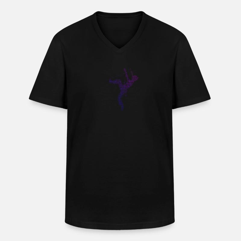 Boulder Climber Climber Escalade Bloc - T-shirt col V Homme - noir