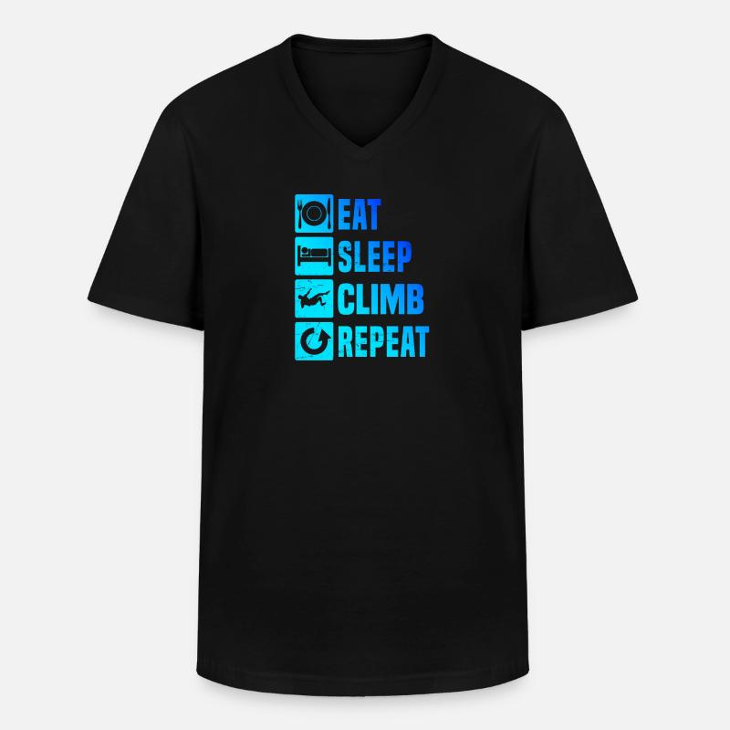 Bouldern Boulder Herren Kletterer Climber - Männer-T-Shirt mit V-Ausschnitt - Schwarz