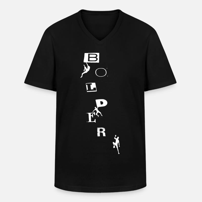 Boulder mit Klettergriffe - Männer-T-Shirt mit V-Ausschnitt - Schwarz