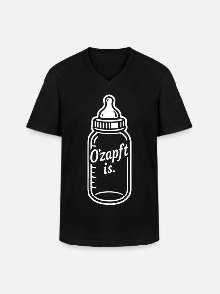 Baby Bottle Drinking Breastfeeding O'zapft is - Men's V-Neck T-Shirt - black