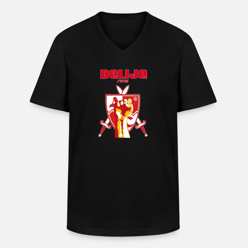 Delije Sever 1989 - Männer-T-Shirt mit V-Ausschnitt - Schwarz