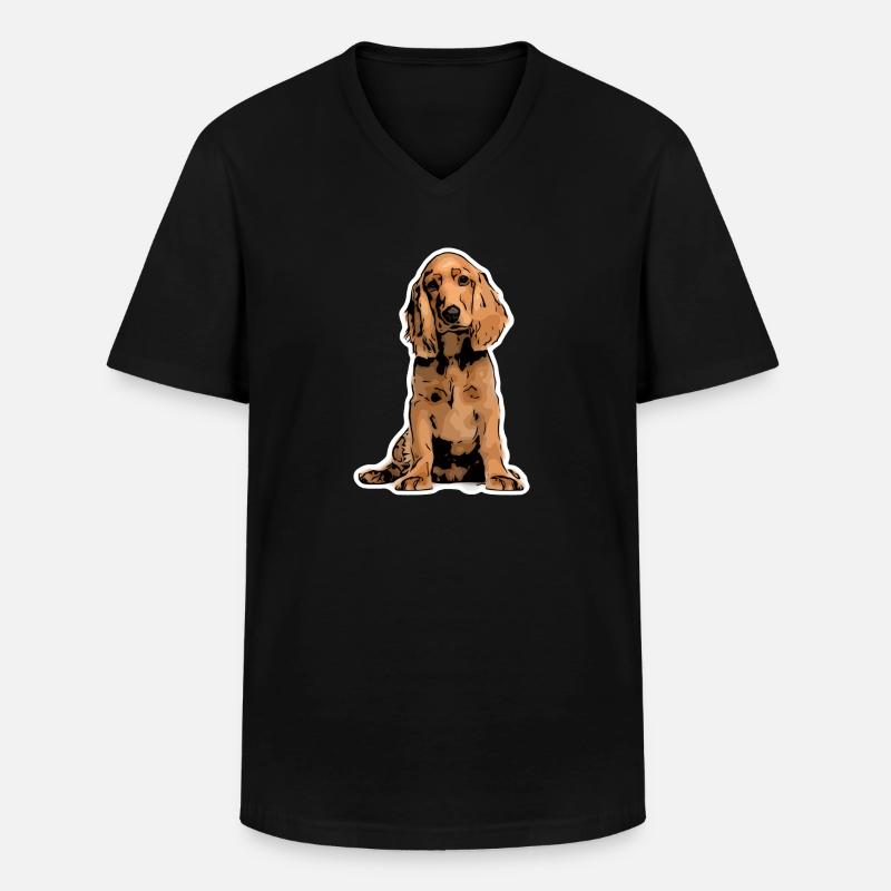 Cocker Spaniel Haustier Design - Männer-T-Shirt mit V-Ausschnitt - Schwarz
