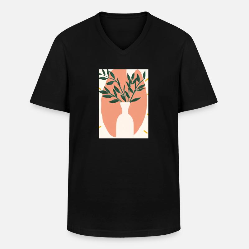 Florale Blumenformen - Männer-T-Shirt mit V-Ausschnitt - Schwarz