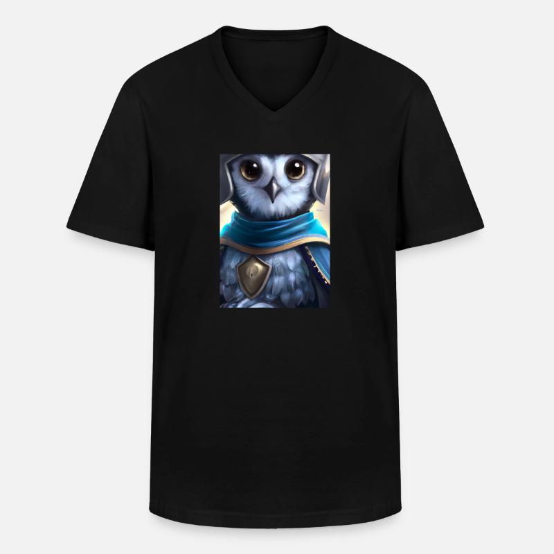 Ritter Eule - Männer-T-Shirt mit V-Ausschnitt - Schwarz