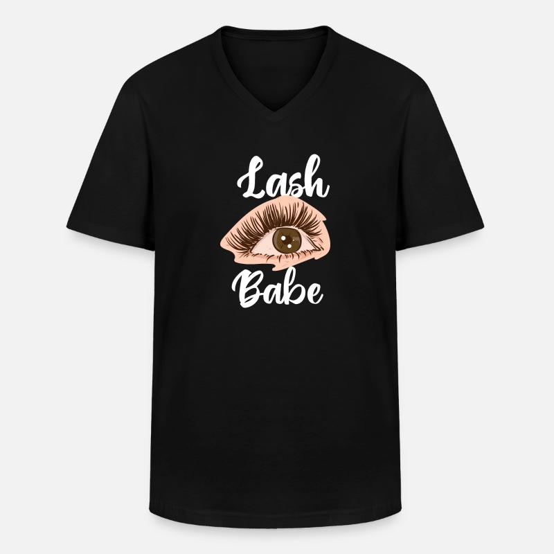 Wimpern-Babe - Männer-T-Shirt mit V-Ausschnitt - Schwarz