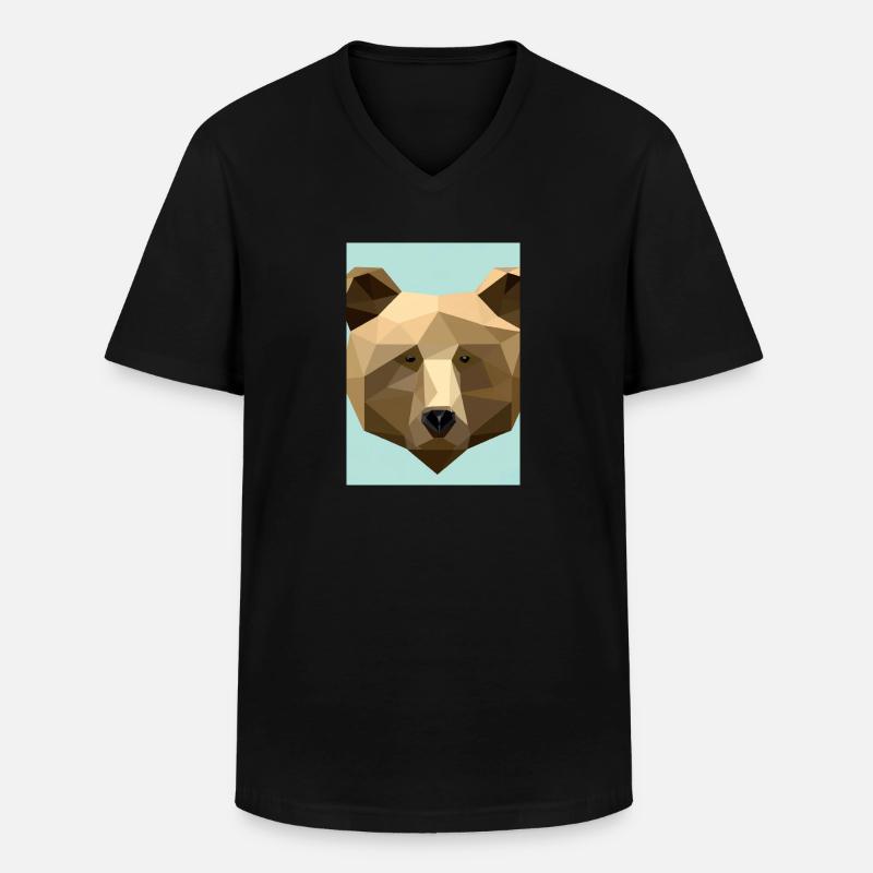 3D Render Bär - Männer-T-Shirt mit V-Ausschnitt - Schwarz
