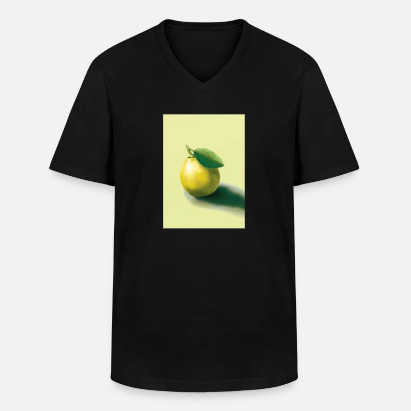 Zitrusfrüchte - Männer-T-Shirt mit V-Ausschnitt - Schwarz