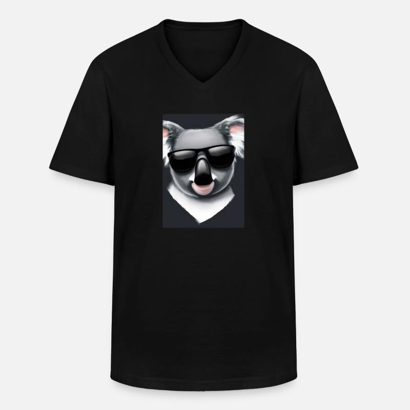 Koala mit Sonnenbrille - Männer-T-Shirt mit V-Ausschnitt - Schwarz