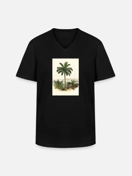 Palme am See - Männer-T-Shirt mit V-Ausschnitt - Schwarz