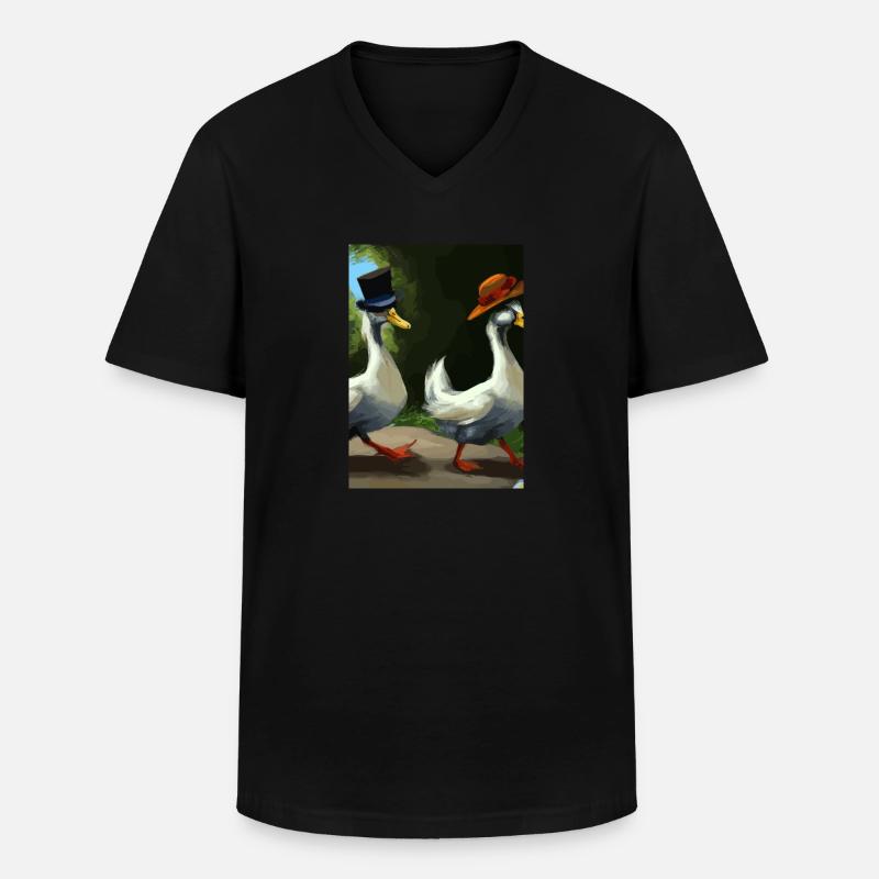 Zwei Enten - Männer-T-Shirt mit V-Ausschnitt - Schwarz