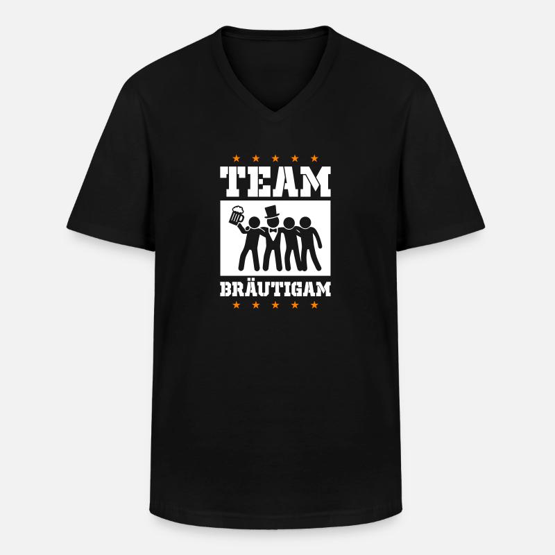 Team Bräutigam Party - Männer-T-Shirt mit V-Ausschnitt - Schwarz