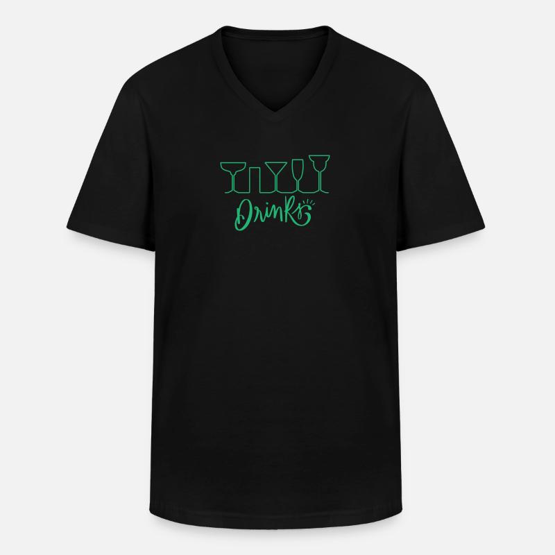 Getränke Galore Drinks - Männer-T-Shirt mit V-Ausschnitt - Schwarz