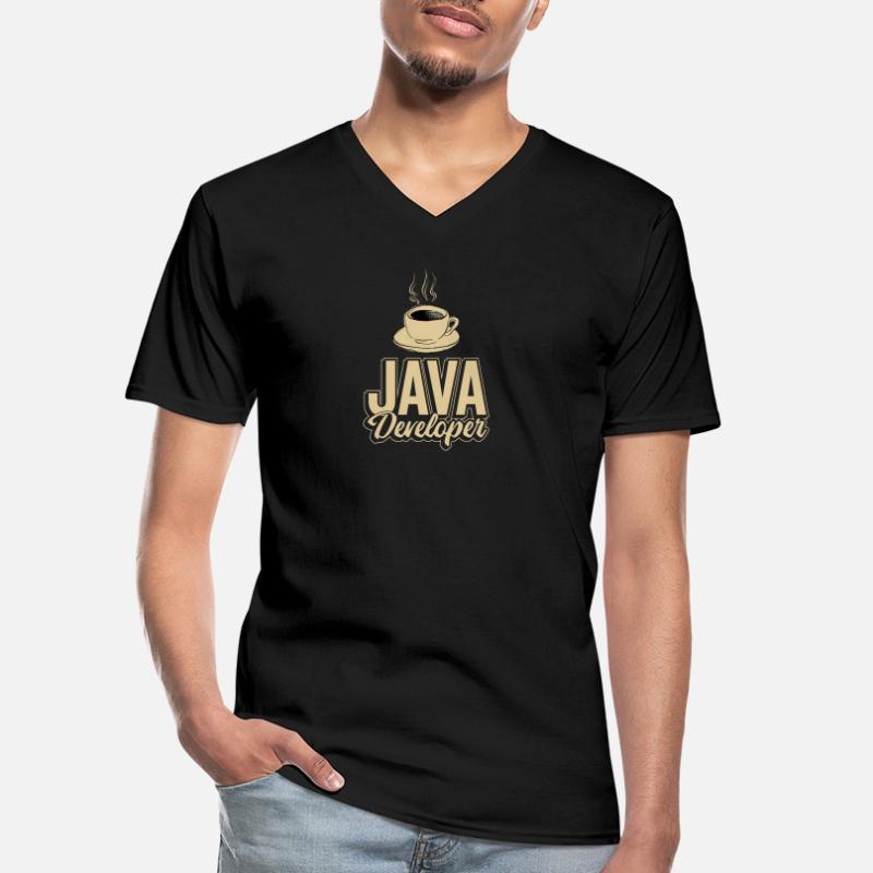Café Java Developer Coffee T-shirt col V Homme