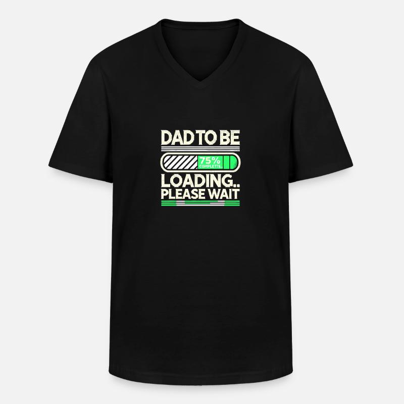 Papa wird geladen Bitte warten - Männer-T-Shirt mit V-Ausschnitt - Schwarz