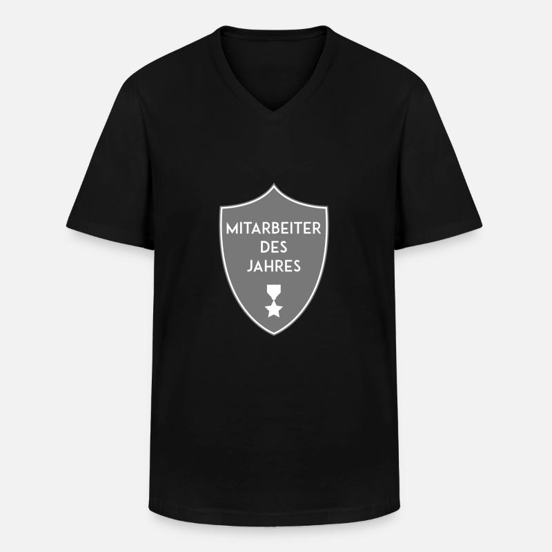 MITARBEITER DES JAHRES - Männer-T-Shirt mit V-Ausschnitt - Schwarz