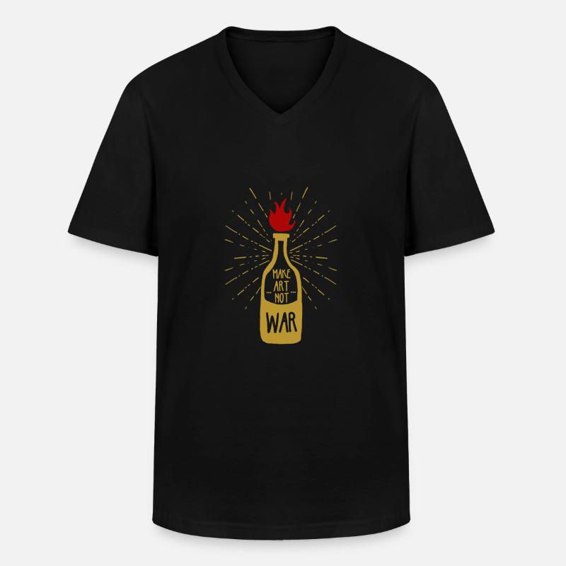 Make art not war - Men's V-Neck T-Shirt - black