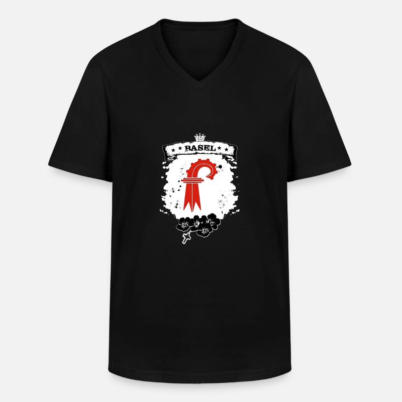 Basel Kanton - Männer-T-Shirt mit V-Ausschnitt - Schwarz