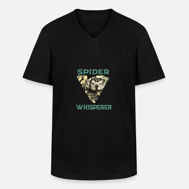 Spider Whisperer - Männer-T-Shirt mit V-Ausschnitt - Schwarz
