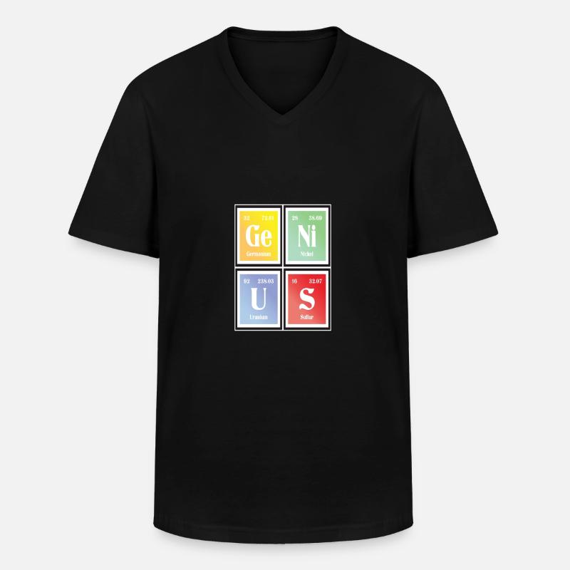 Genius | Periodensystem der Elemente - Männer-T-Shirt mit V-Ausschnitt - Schwarz