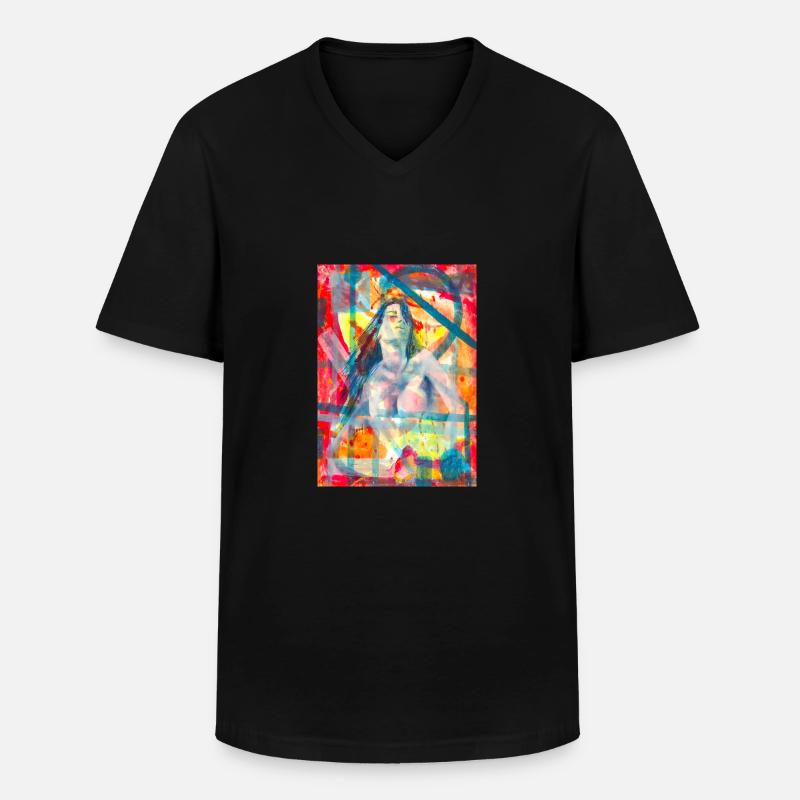 Abstrakte Malerei - Surrealist - Männer-T-Shirt mit V-Ausschnitt - Schwarz