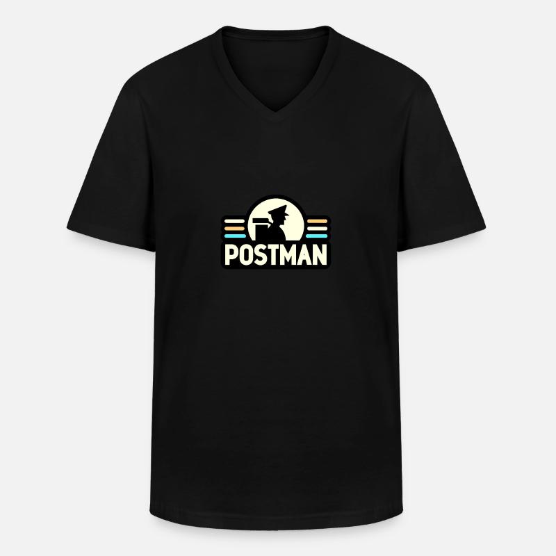 Postbote - Männer-T-Shirt mit V-Ausschnitt - Schwarz