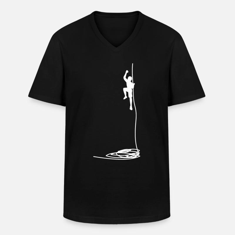 Klettern - (8) - Männer-T-Shirt mit V-Ausschnitt - Schwarz