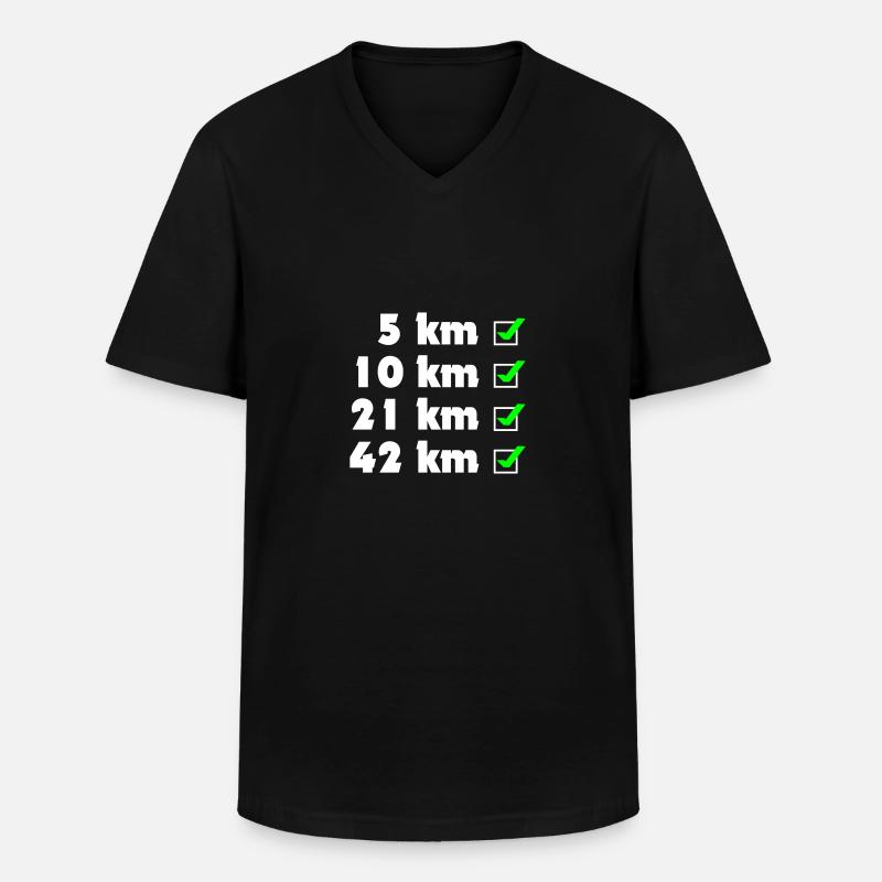 Marathon Checklist - Männer-T-Shirt mit V-Ausschnitt - Schwarz