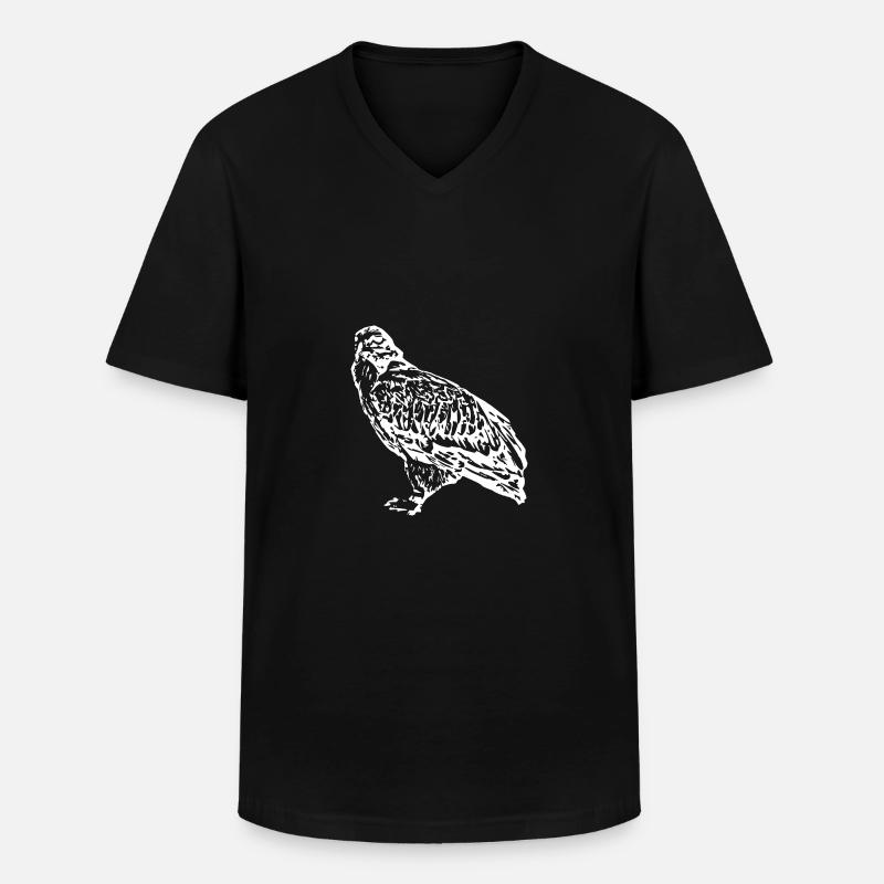 Falken Vogel Vögel - Männer-T-Shirt mit V-Ausschnitt - Schwarz