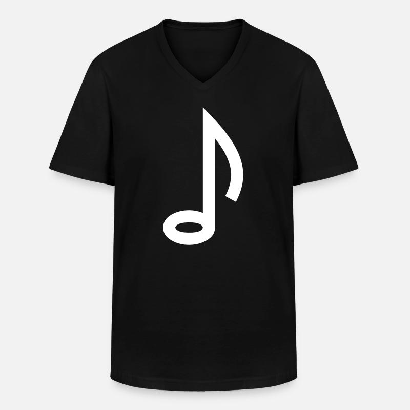 Note Symbol - Männer-T-Shirt mit V-Ausschnitt - Schwarz