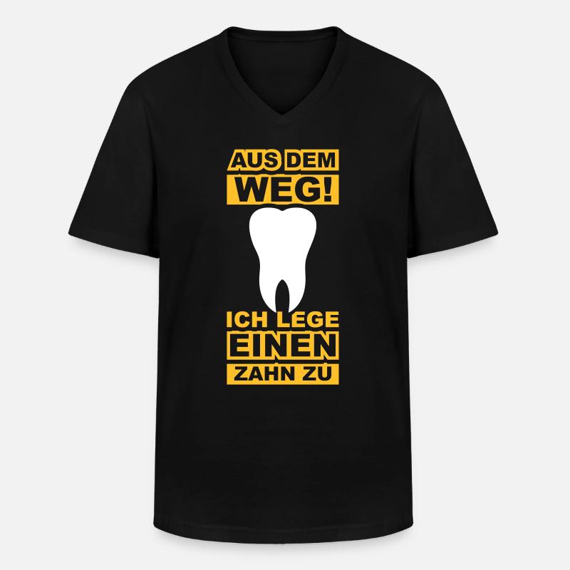 Zahn zulegen - Männer-T-Shirt mit V-Ausschnitt - Schwarz