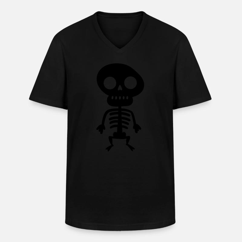 Skelett - Männer-T-Shirt mit V-Ausschnitt - Schwarz