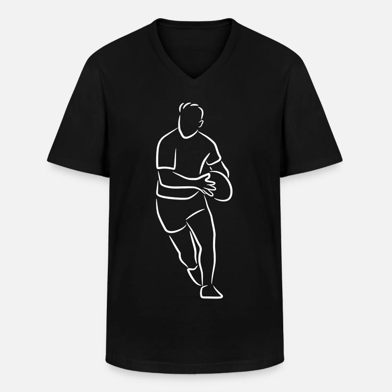 Rugby Drawing - Men's V-Neck T-Shirt - black