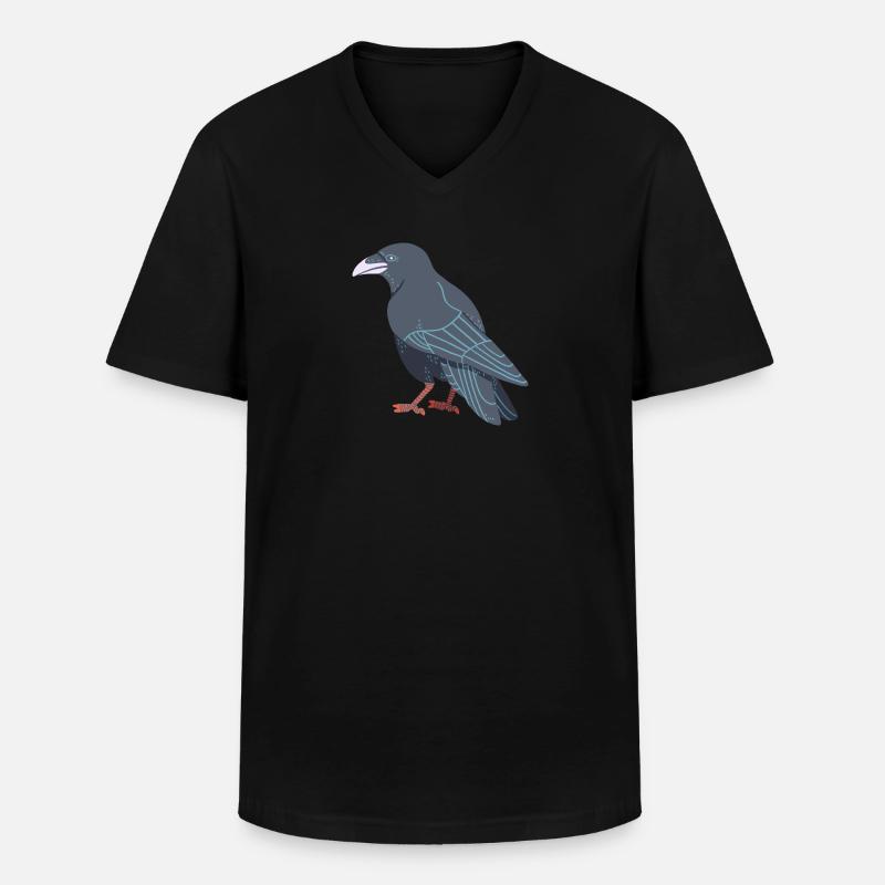 Rabenkrähe - Männer-T-Shirt mit V-Ausschnitt - Schwarz