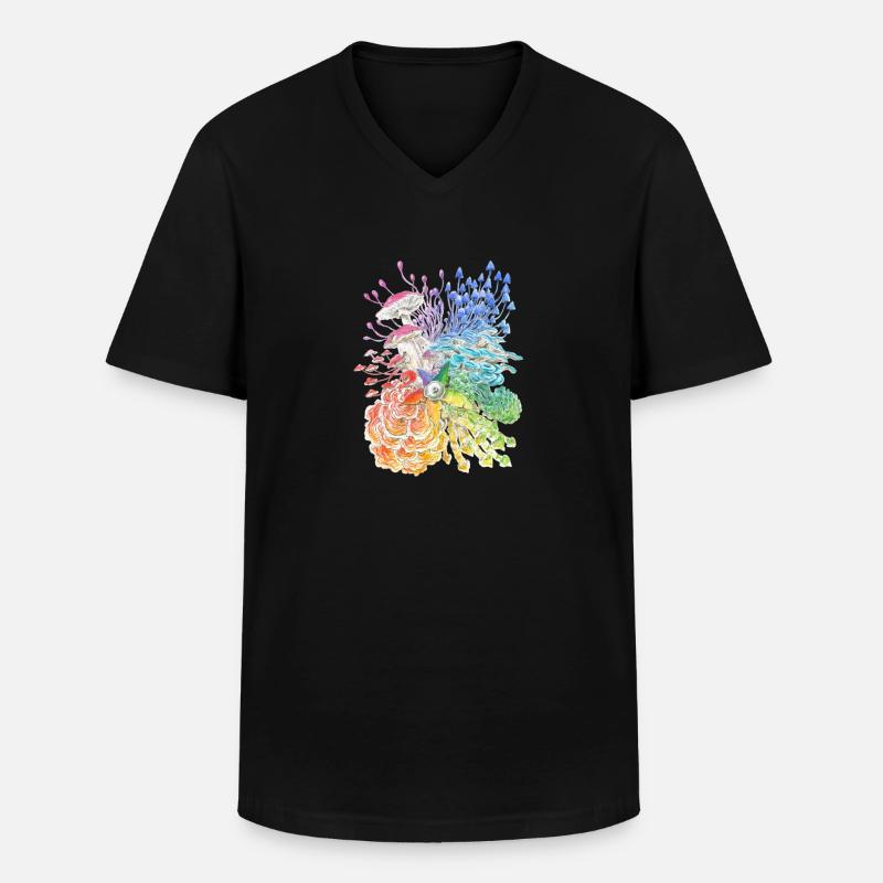Regenbogen-Pilze / diversity - Männer-T-Shirt mit V-Ausschnitt - Schwarz
