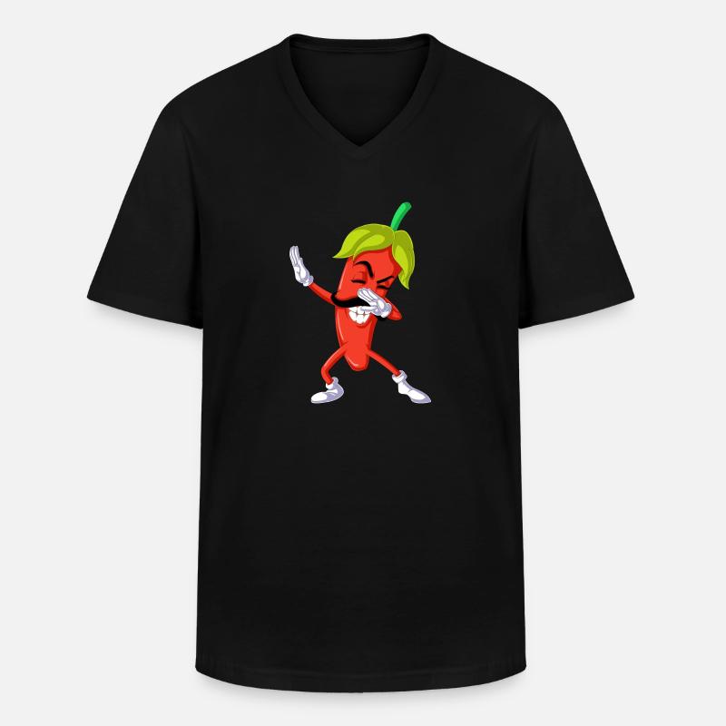 Pfeffer dabbing - Männer-T-Shirt mit V-Ausschnitt - Schwarz