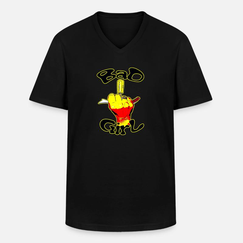 Das böse Mädchen - Männer-T-Shirt mit V-Ausschnitt - Schwarz