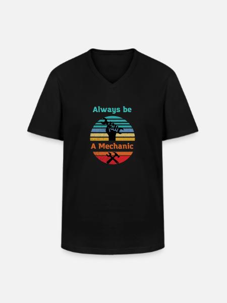 Mechanic forever Mechatronics technician Car lover - Men's V-Neck T-Shirt - black