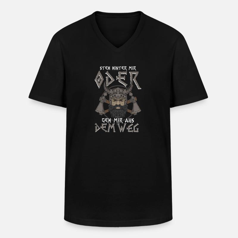 Wikinger Steh Hinter Mir - Männer-T-Shirt mit V-Ausschnitt - Schwarz