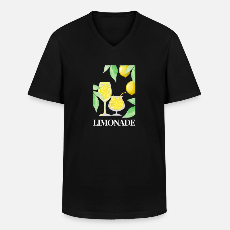 Zitrone Früchte Limonade - Männer-T-Shirt mit V-Ausschnitt - Schwarz