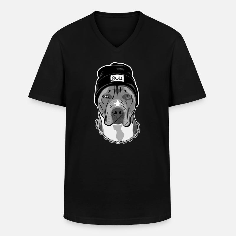Pitbull Mon ami le plus cool - T-shirt col V Homme - noir