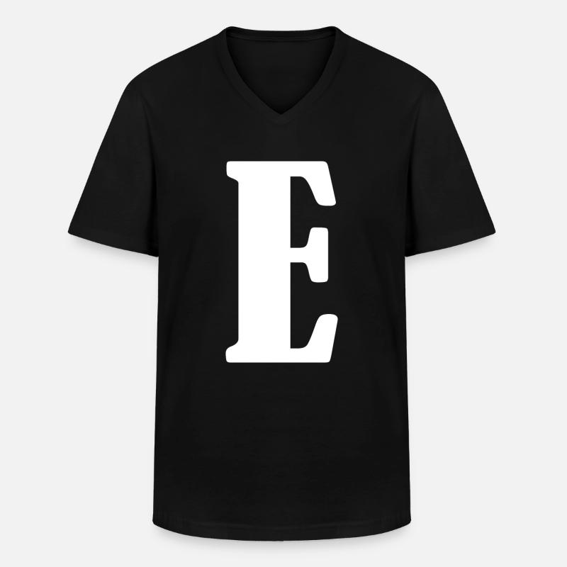 E - Männer-T-Shirt mit V-Ausschnitt - Schwarz